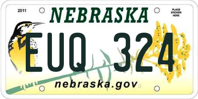 NE license plate EUQ324