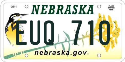 NE license plate EUQ710