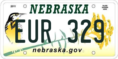 NE license plate EUR329