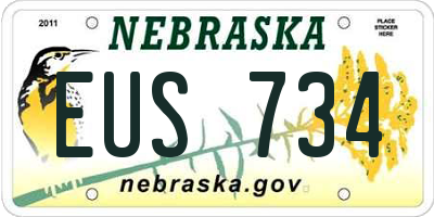 NE license plate EUS734