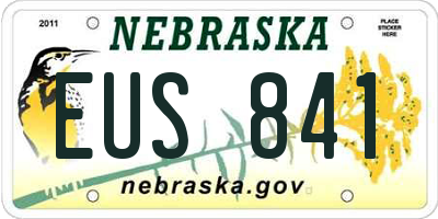 NE license plate EUS841