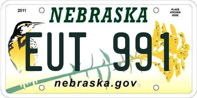 NE license plate EUT991