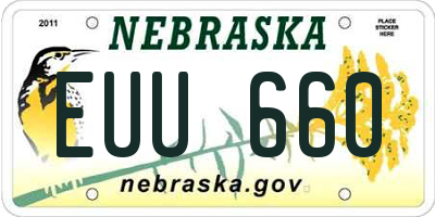 NE license plate EUU660