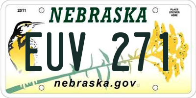 NE license plate EUV271