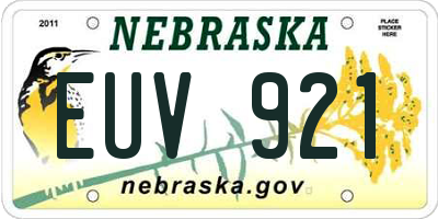 NE license plate EUV921
