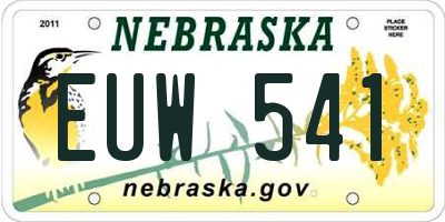 NE license plate EUW541