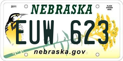 NE license plate EUW623