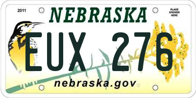 NE license plate EUX276