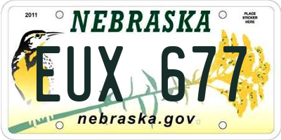 NE license plate EUX677