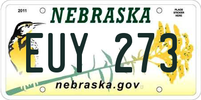 NE license plate EUY273