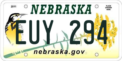NE license plate EUY294