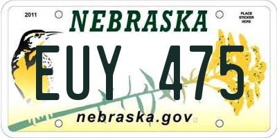 NE license plate EUY475