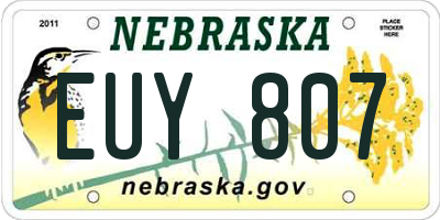 NE license plate EUY807