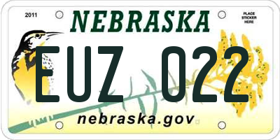 NE license plate EUZ022