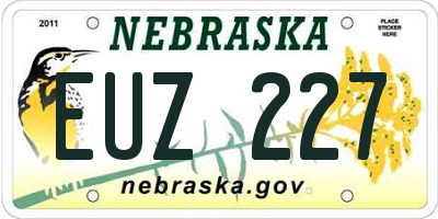 NE license plate EUZ227