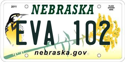 NE license plate EVA102