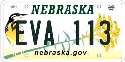 NE license plate EVA113
