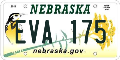 NE license plate EVA175