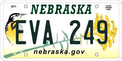 NE license plate EVA249