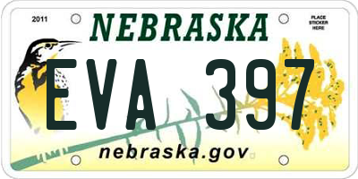 NE license plate EVA397