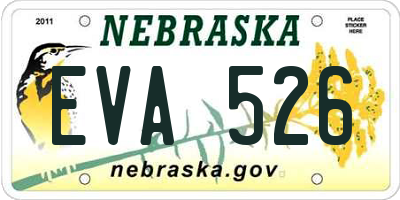 NE license plate EVA526