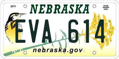 NE license plate EVA614