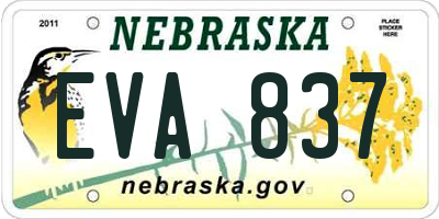 NE license plate EVA837