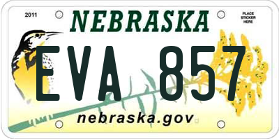 NE license plate EVA857