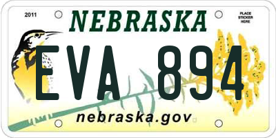 NE license plate EVA894