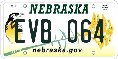 NE license plate EVB064