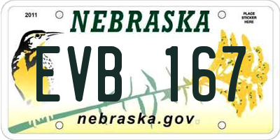 NE license plate EVB167
