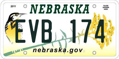 NE license plate EVB174