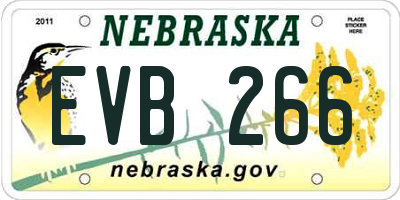 NE license plate EVB266