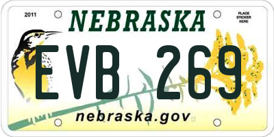 NE license plate EVB269