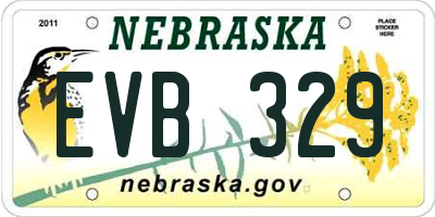NE license plate EVB329