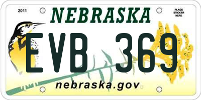 NE license plate EVB369