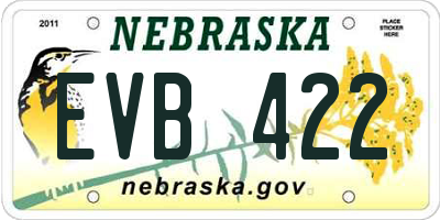 NE license plate EVB422