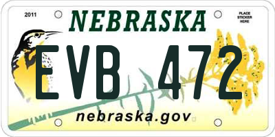 NE license plate EVB472