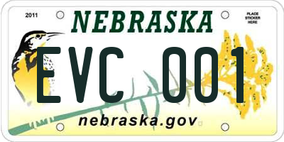 NE license plate EVC001