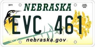 NE license plate EVC461