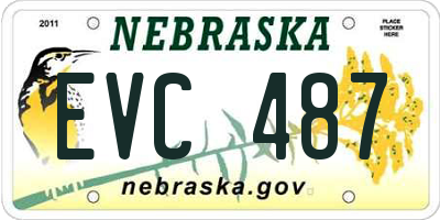NE license plate EVC487