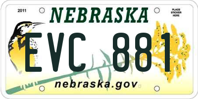 NE license plate EVC881