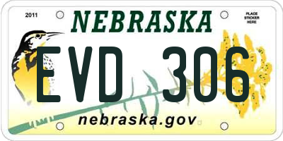 NE license plate EVD306