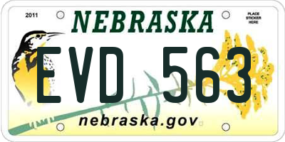 NE license plate EVD563