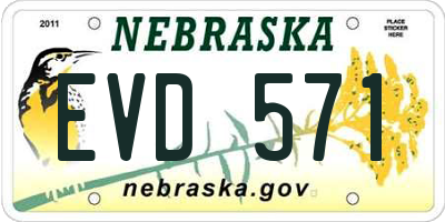 NE license plate EVD571