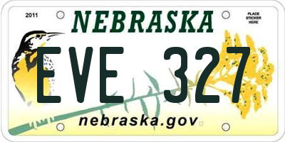 NE license plate EVE327