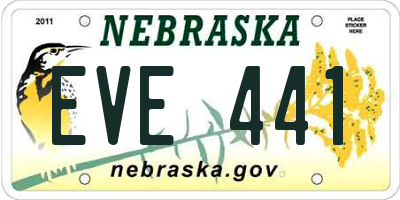 NE license plate EVE441