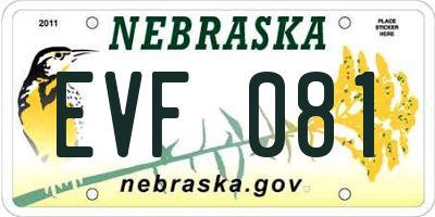 NE license plate EVF081