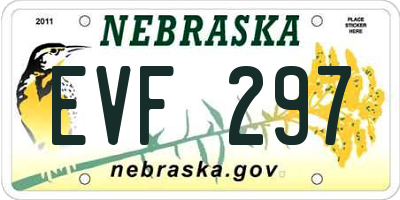NE license plate EVF297