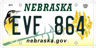 NE license plate EVF864